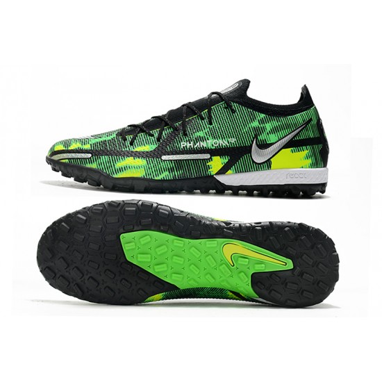 Nike Phantom GT2 Elite TF Low Green Black For Mens Soccer Cleats