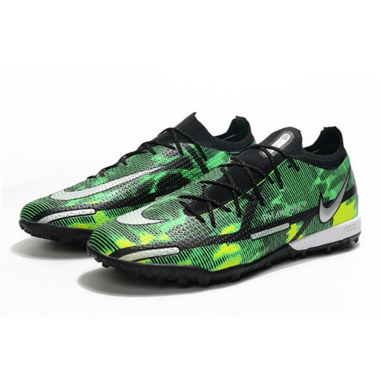 Nike Phantom GT2 Elite TF Low Green Black For Mens Soccer Cleats