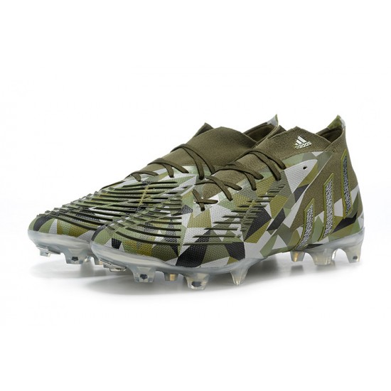 Adidas Predator Edge Geometric 1 FG Black ArmyGreen Soccer Cleats