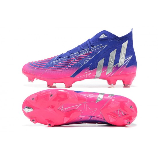 Adidas Predator Edge Geometric 1 FG Pink Blue Silver Soccer Cleats