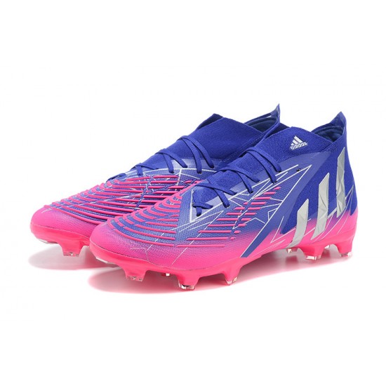 Adidas Predator Edge Geometric 1 FG Pink Blue Silver Soccer Cleats