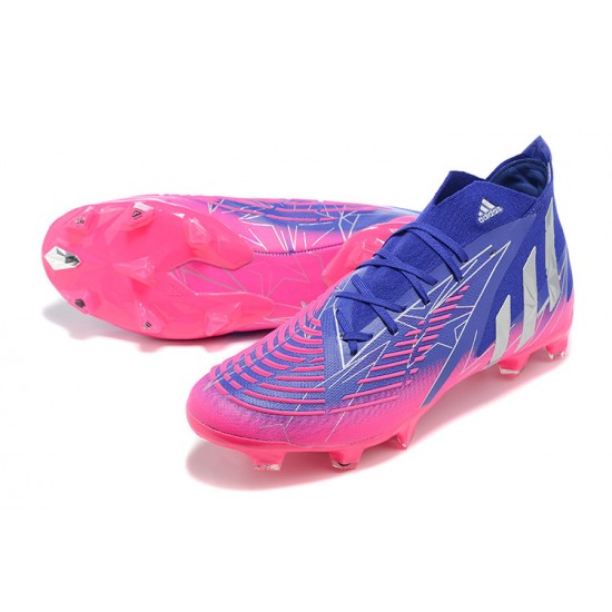 Adidas Predator Edge Geometric 1 FG Pink Blue Silver Soccer Cleats