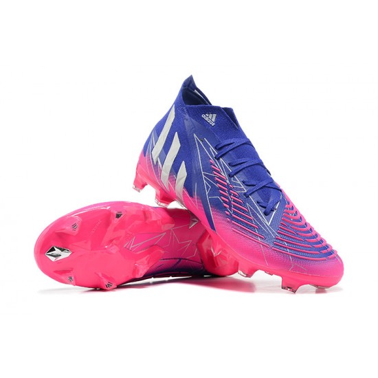 Adidas Predator Edge Geometric 1 FG Pink Blue Silver Soccer Cleats