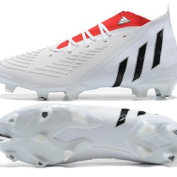 Adidas Predator Edge Geometric 1 FG White Black Red Low Soccer Cleats