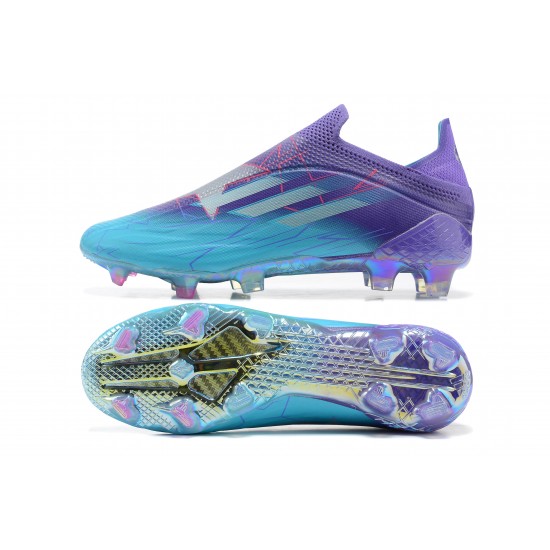 Adidas X Speedflow 1 FG Purple With Blue Silver Low Soccer Cleats