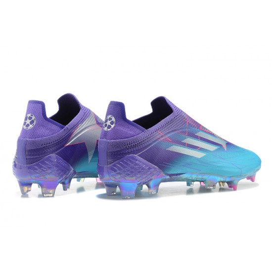 Adidas X Speedflow 1 FG Purple With Blue Silver Low Soccer Cleats