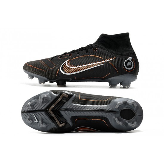 Nike Mercurial Vapor 14 Elite FG Black White High Soccer Cleats