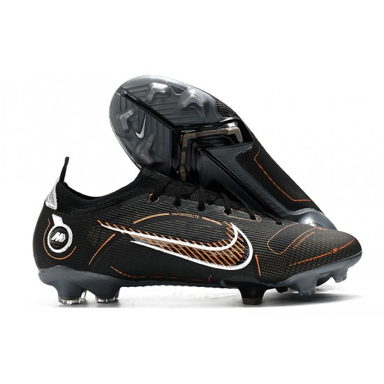 Nike Mercurial Vapor 14 Elite FG Black White Low Soccer Cleats