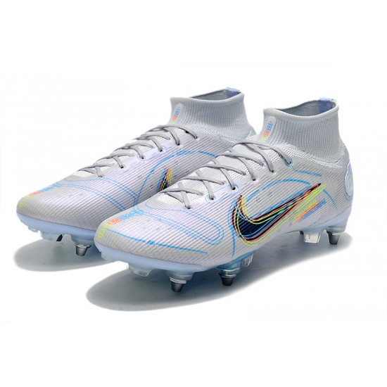 Where To Get Nike Mercurial Vapor 14 Elite SG PRO Anti Clog Grey Black High Soccer Cleats Online Shop