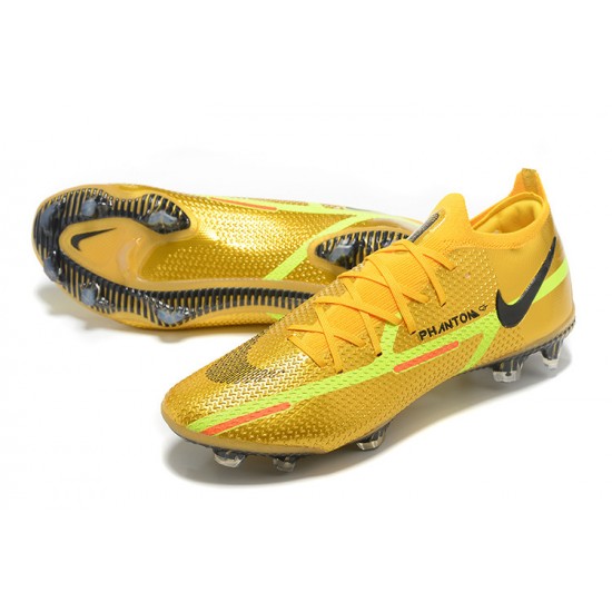 Nike Phantom GT Elite FG Black Gold Low Soccer Cleats