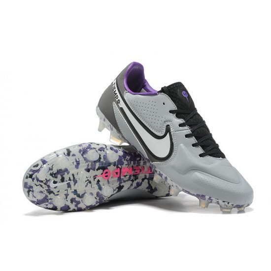 Nike Tiempo Legend 9 Elite FG Black Grey White Soccer Cleats