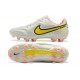 Nike Tiempo Legend 9 Elite FG White Yellow With Low Soccer Cleats