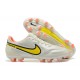 Nike Tiempo Legend 9 Elite FG White Yellow With Low Soccer Cleats