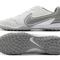 Nike Tiempo Legend 9 Pro TF Silver White Low Soccer Cleats
