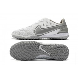 Nike Tiempo Legend 9 Pro TF Silver White Low Soccer Cleats