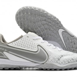 Nike Tiempo Legend 9 Pro TF Silver White Low Soccer Cleats