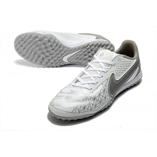 Nike Tiempo Legend 9 Pro TF Silver White Low Soccer Cleats