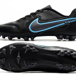 Nike Legend 9 Academy AG Black Blue Soccer Cleats