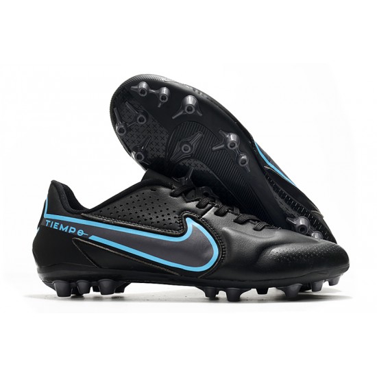 Nike Legend 9 Academy AG Black Blue Soccer Cleats