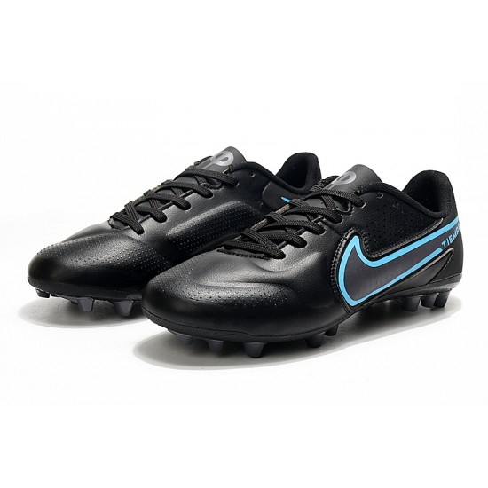 Nike Legend 9 Academy AG Black Blue Soccer Cleats