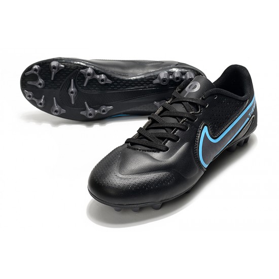 Nike Legend 9 Academy AG Black Blue Soccer Cleats