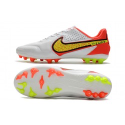 Nike Legend 9 Academy AG White Yellow Orange Soccer Cleats