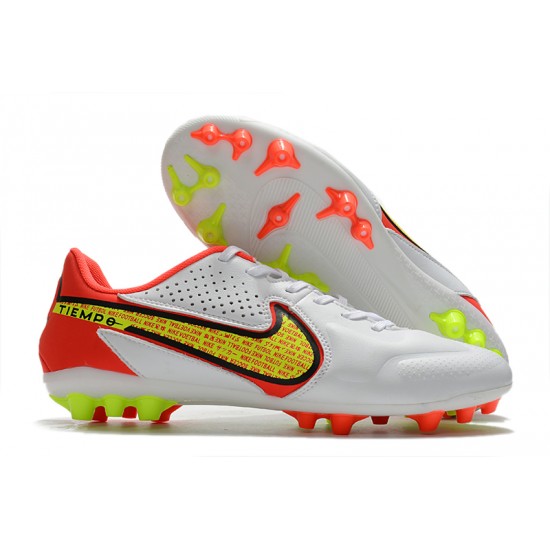 Nike Legend 9 Academy AG White Yellow Orange Soccer Cleats