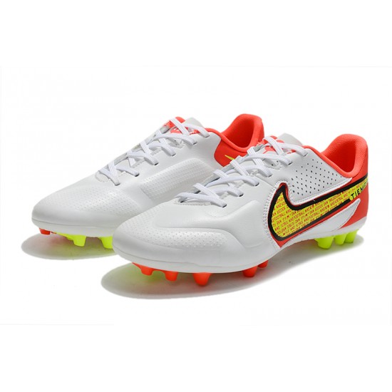 Nike Legend 9 Academy AG White Yellow Orange Soccer Cleats