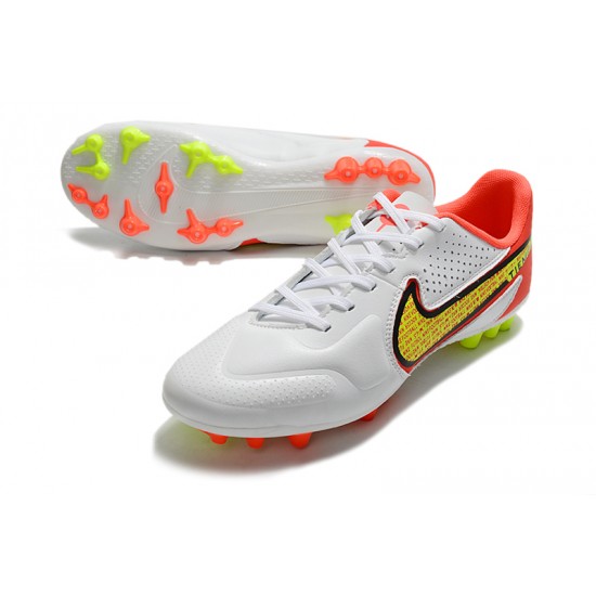 Nike Legend 9 Academy AG White Yellow Orange Soccer Cleats