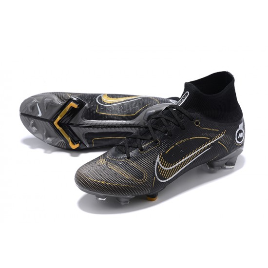 Nike Superfly 8 Elite FG High Black White Yellow Soccer Cleats