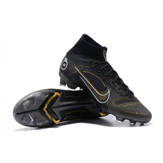 Nike Superfly 8 Elite FG High Black White Yellow Soccer Cleats