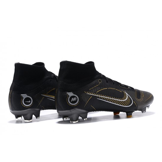 Nike Superfly 8 Elite FG High Black White Yellow Soccer Cleats