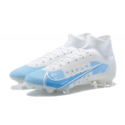 Nike Superfly 8 Elite FG High Ltblue White Soccer Cleats