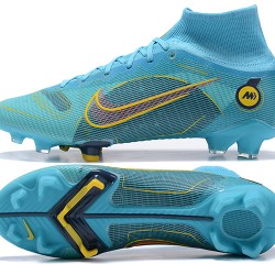 Nike Superfly 8 Elite FG High Ltblue Yellow Black Soccer Cleats