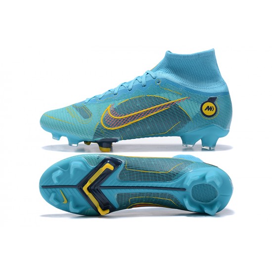 Nike Superfly 8 Elite FG High Ltblue Yellow Black Soccer Cleats