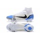 Nike Superfly 8 Elite FG High White Blue Black Soccer Cleats