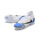 Nike Superfly 8 Elite FG High White Blue Black Soccer Cleats