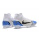 Nike Superfly 8 Elite FG High White Blue Black Soccer Cleats