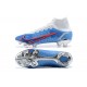 Nike Superfly 8 Elite FG High White Blue Red Soccer Cleats