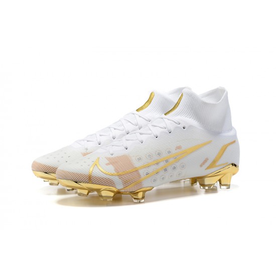 Nike Superfly 8 Elite FG High White Gold Soccer Cleats