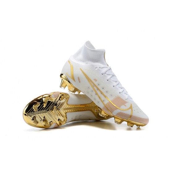 Nike Superfly 8 Elite FG High White Gold Soccer Cleats