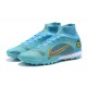 Nike Superfly 8 Elite TF High Light Blue Yellow Soccer Cleats