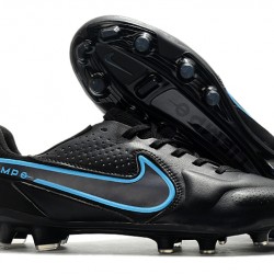 Nike Tiempo Legend 9 Elite FG Black Blue Soccer Cleats