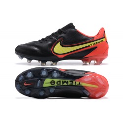 Nike Tiempo Legend 9 Elite FG Black Red Yellow Soccer Cleats