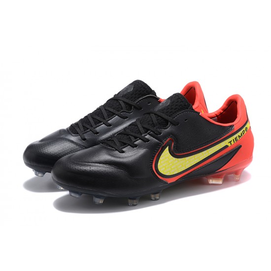 Nike Tiempo Legend 9 Elite FG Black Red Yellow Soccer Cleats