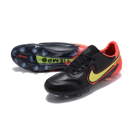 Nike Tiempo Legend 9 Elite FG Black Red Yellow Soccer Cleats