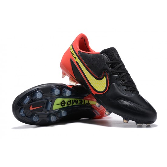 Nike Tiempo Legend 9 Elite FG Black Red Yellow Soccer Cleats