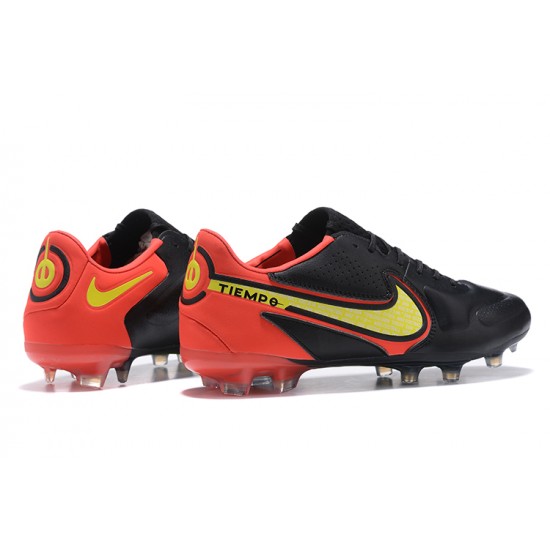 Nike Tiempo Legend 9 Elite FG Black Red Yellow Soccer Cleats