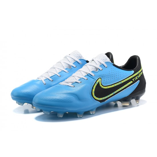 Nike Tiempo Legend 9 Elite FG Blue Yellow Black Soccer Cleats