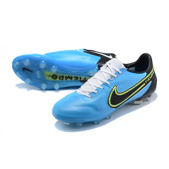 Nike Tiempo Legend 9 Elite FG Blue Yellow Black Soccer Cleats